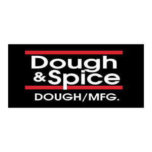 Dough & Spice logo showcasing quality dough manufacturing with bold typography and a striking design.
