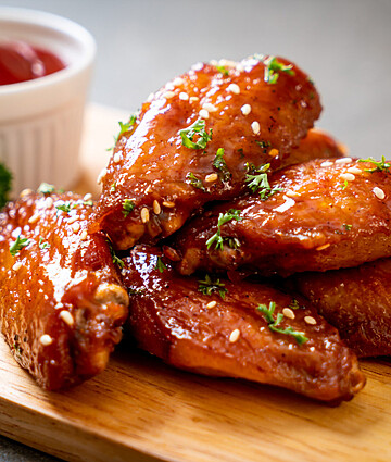 Barbecue Chicken Wings With White Sesame