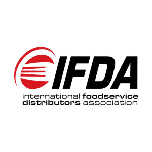 Modern IFDA logo with bold typography and dynamic design, symbolizing foodservice distribution innovation.