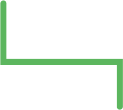Bold green L-shape design, perfect for modern branding and minimalist visual appeal.